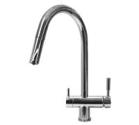 Барьер Смеситель для кухни с краном для питьевой воды БАРЬЕР SAFE FLEX-01АRSS серебро