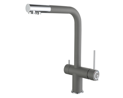 Rivelato Lugano Г-обр. с краном питьевой воды D-35мм grigio metallizzato/cromo