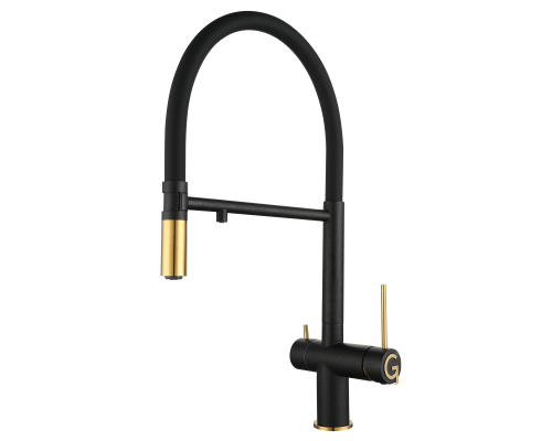 Rivelato Adria U-обр. гибкий излив с краном питьевой воды D-35мм antracite/oro