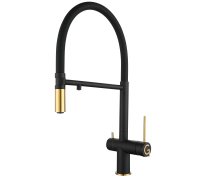 Rivelato Adria U-обр. гибкий излив с краном питьевой воды D-35мм nero/oro