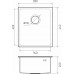 Rivelato RINOX 3844 UN PVD black нерж.сталь подстольный монтаж 1 чаша 380*440*200 мм