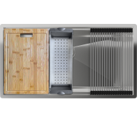 Rivelato RINOX 8044 UN нерж.сталь 1 чаши 800*440*200 в комплекте (доска, коландер, рол мат)