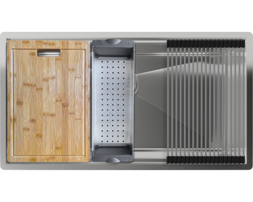 Rivelato RINOX 8044 UN нерж.сталь 1 чаши 800*440*200 в комплекте (доска, коландер, рол мат)