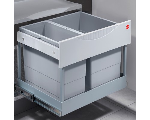 Hailo Система сортировки RAUMSPAR TANDEM S 30л, распашной фасад 600 мм, серый