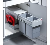Hailo Система сортировки TANDEM 30 л, распашной фасад 400 мм, серый