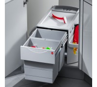 Hailo Угловая система сортировки RONDO 48 л, распашной фасад 900х900 мм, серый