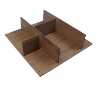 Деревянный органайзер WOODLINE для сыпучих продуктов, ширина фасада 600 мм, 524x472х140 мм, орех