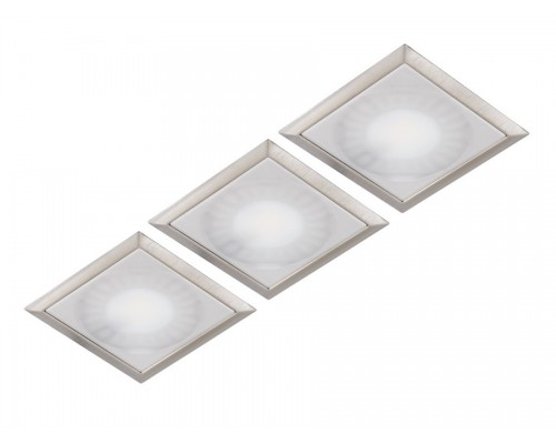 Forma e Funzione Комплект из трансформатора и 3-х врезных светодиодных светильника SUN QUADRO, 24V, дневной, сталь