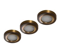 Forma e Funzione Комплект из трансформатора и 3-х накладных светодиодных светильника SUN ARTxT, 24V, теплый, латунь