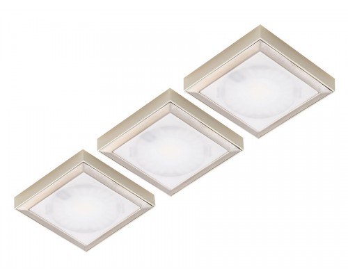 Forma e Funzione Комплект из трансф-ра и 3-х накладных светодиод. светильника SUN QUADROxT, 24V, теплый, сталь