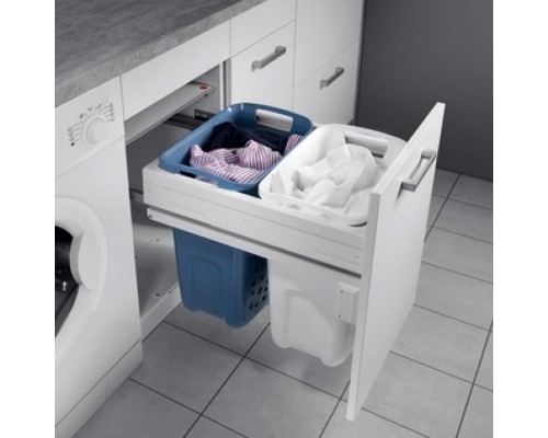 Hailo Система хранения белья LAUNDRY CARRIER 66 л, выдвижной фасад 450 мм, белый/синий