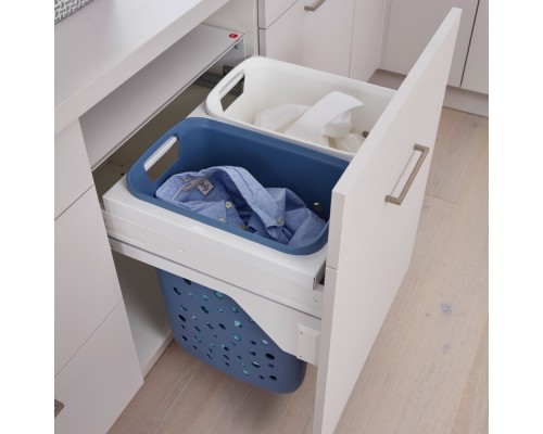 Hailo Система хранения белья LAUNDRY CARRIER 66 л, выдвижной фасад 600 мм, белый/синий