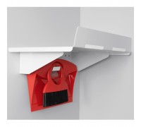 Hailo Универсальная полка HAILO с комплектом для уборки (щетка и совок), белый/красный
