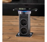 SFL Розетка AUTOMATICK QI, врезная, черный