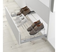 MENAGE CONFORT Выдвижная телескопическая обувница ROLAND, выдвижной фасад, ширина 450-650 мм, серый/хром