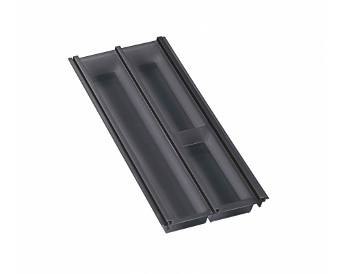 NinkaPlast Лоток CUISIO PRO для столовых приборов, ширина фасада 300 мм, 195-220х473х55 мм, черный