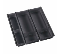 NinkaPlast Лоток CUISIO PRO для столовых приборов, ширина фасада 500 мм, 410-435х473х55 мм, черный