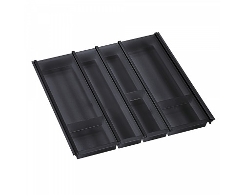 NinkaPlast Лоток CUISIO PRO для столовых приборов, ширина фасада 600 мм, 495-520х473х55 мм, черный