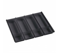 NinkaPlast Лоток CUISIO PRO для столовых приборов, ширина фасада 700 мм, 610-635х473х55 мм, черный