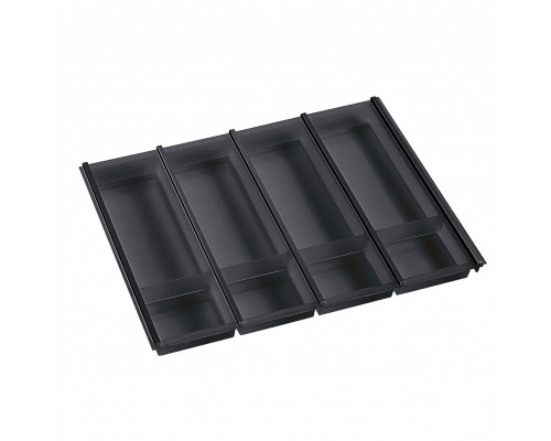 NinkaPlast Лоток CUISIO PRO для столовых приборов, ширина фасада 700 мм, 610-635х473х55 мм, черный