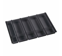 NinkaPlast Лоток CUISIO PRO для столовых приборов, ширина фасада 800 мм, 710-735х473х55 мм, черный