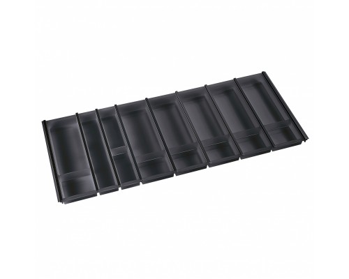 NinkaPlast Лоток CUISIO PRO для столовых приборов, ширина фасада 1200 мм, 1095-1120х473х55 мм, черный