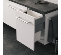 Hailo Корзина LAUNDRY CARRIER SMALL для хранения белья 33 л, выдвижной фасад 450 мм, белый/серебро