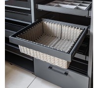 Duslar Выдвижная корзина PLAIT ULTRA из полиротанга, ширина 562-568 мм, коричневый/антрацит
