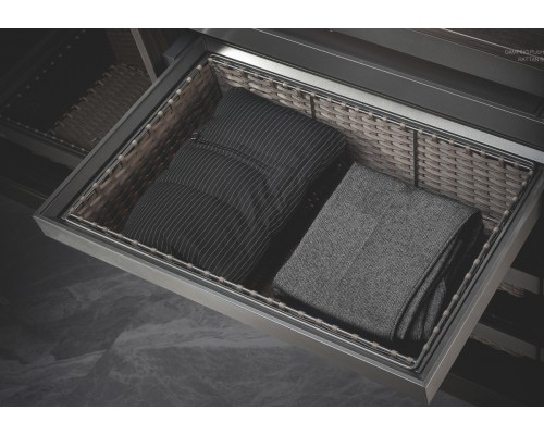 Duslar Выдвижная корзина PLAIT ULTRA из полиротанга, ширина 762-768 мм, коричневый/антрацит