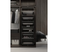 Duslar Поворотная обувница GRAND ULTRA с 12-ю полками, ширина 710 мм, высота 1960-2210 мм, антрацит