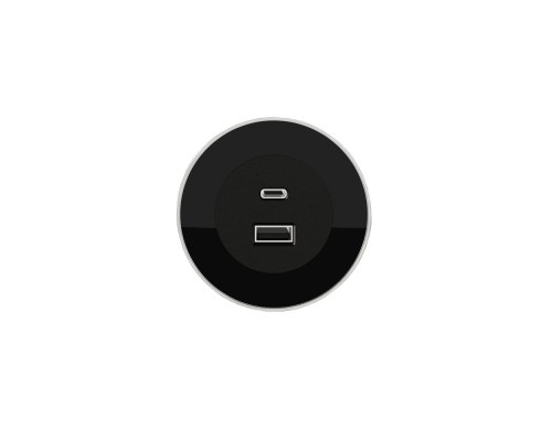 ASA Розетка VERSADOT USB, врезная, чёрный