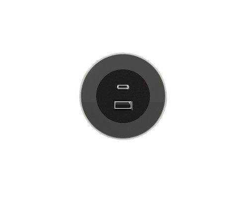 ASA Розетка VERSADOT USB, врезная, нержавеющая сталь