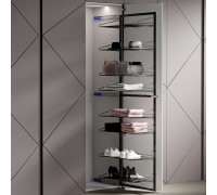 Duslar Система TALL STIVA с 8-ю полками, распашной фасад, ширина 335 мм, высота 1870 мм, антрацит