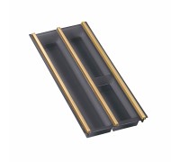 NinkaPlast Лоток CUISIO PRO для столовых приборов, ширина фасада 300 мм, 195-220х473х55 мм, черный/золото