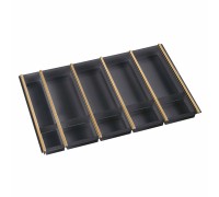 NinkaPlast Лоток CUISIO PRO для столовых приборов, ширина фасада 800 мм, 710-735х473х55 мм, черный/золото