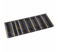NinkaPlast Лоток CUISIO PRO для столовых приборов, ширина фасада 1200 мм, 1095-1120х473х55 мм, черный/золото