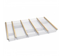 NinkaPlast Лоток CUISIO PRO для столовых приборов, ширина фасада 800 мм, 710-735х473х55 мм, белый/золото