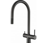 Rivelato Trevi U-обр. с краном питьевой воды и выдвижной лейкой D-35мм PVD black