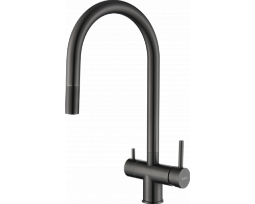 Rivelato Trevi U-обр. с краном питьевой воды и выдвижной лейкой D-35мм PVD black