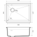 Rivelato LINO 554-L 1-чаш 550*440 antracite