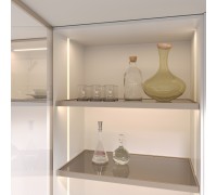 Duslar Полка GLASSIMO с подсветкой из алюминиевого профиля, ширина 467 мм, шампань
