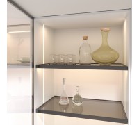 Duslar Полка GLASSIMO с подсветкой из алюминиевого профиля, ширина 467 мм, антрацит