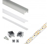 L&S Italy Комплект для сборки светильника из профиля DLIGHT MEC, рассеивателя, заглушек, креплений и ленты