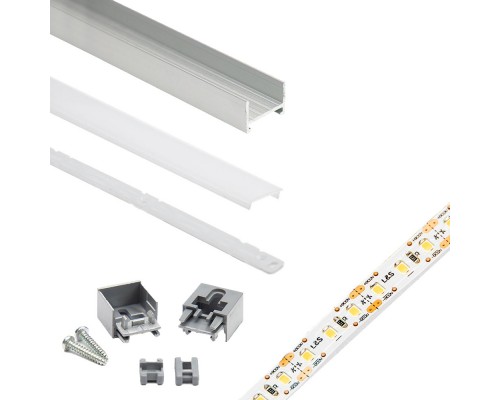 L&S Italy Комплект для сборки светильника из профиля DLIGHT MEC, рассеивателя, заглушек, креплений и ленты