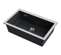 Omoikiri Omishima 76-U-BL Matt Natceramic/черный матовый