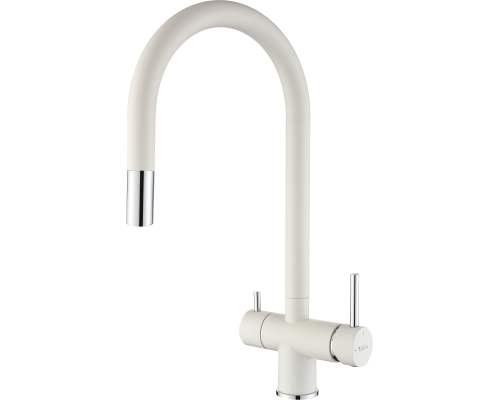 Rivelato Trevi U-обр. с краном питьевой воды и выдвижной лейкой D-35мм Белый 101 хром