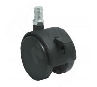 PULSE Опора колесная D50 мм с винтом M10х15 мм, со стопором, черный (OK-50/2-CT),  Мебельное колесо
