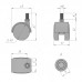 PULSE Опора колесная D40 мм с винтом M8х15 мм, без стопора, черный (ОК-40/2/K),  Мебельное колесо