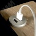 PULSE USB-розетка, врезная, 2 USB, никель матовый (USB-2S-MN)