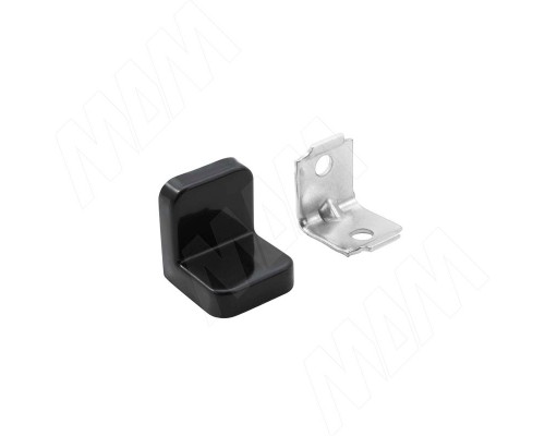 PULSE ANGLE Уголок мебельный с пластиковой накладкой 21х21х19 мм, черный (PLS20X20X20BL)